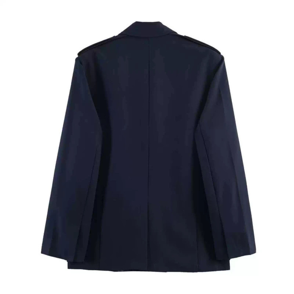 ZARA Fall Commute Versatile Navy Double Breasted Blazer